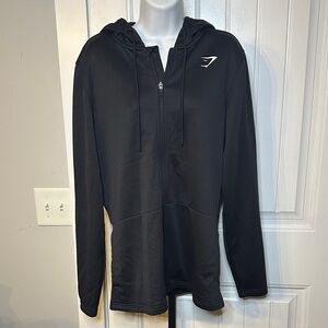 Gymshark‎ Jet Black Zip-Up Hoodie